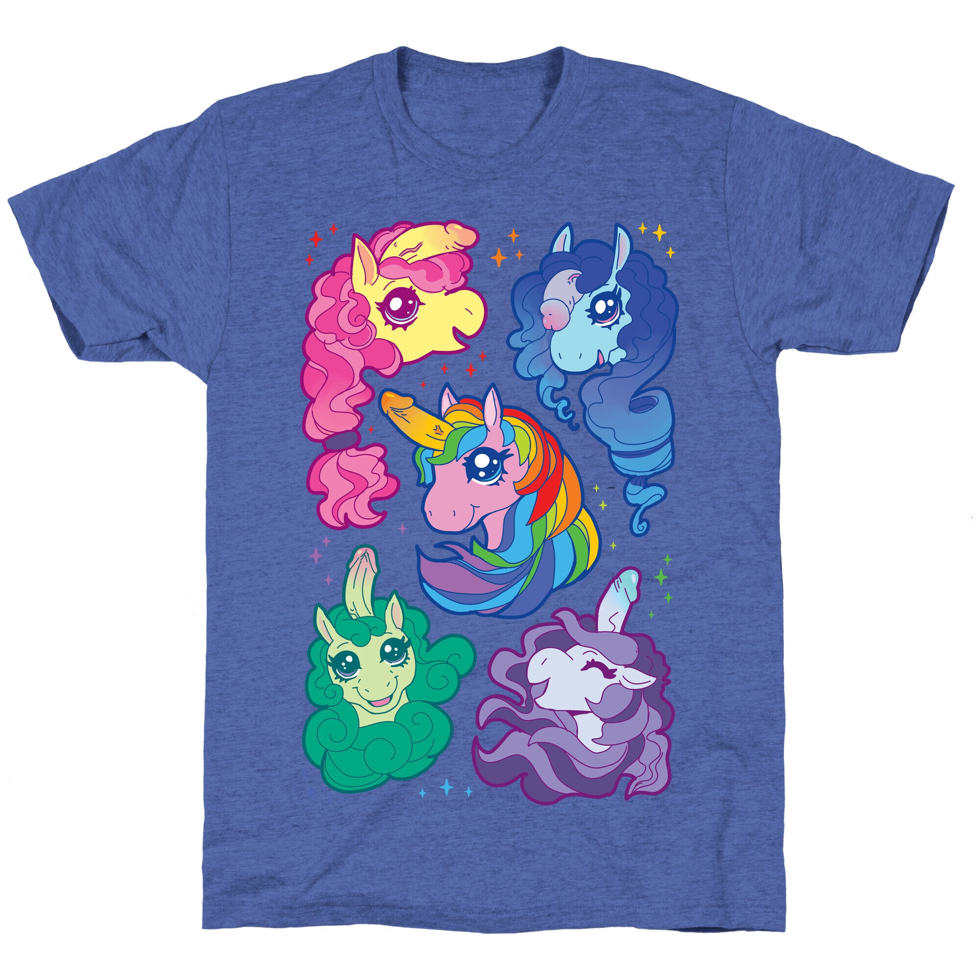 Unicorn Penis Pattern Unisex Triblend Tee